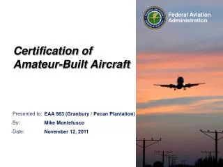 Certification of Amateur-Built Aircraft