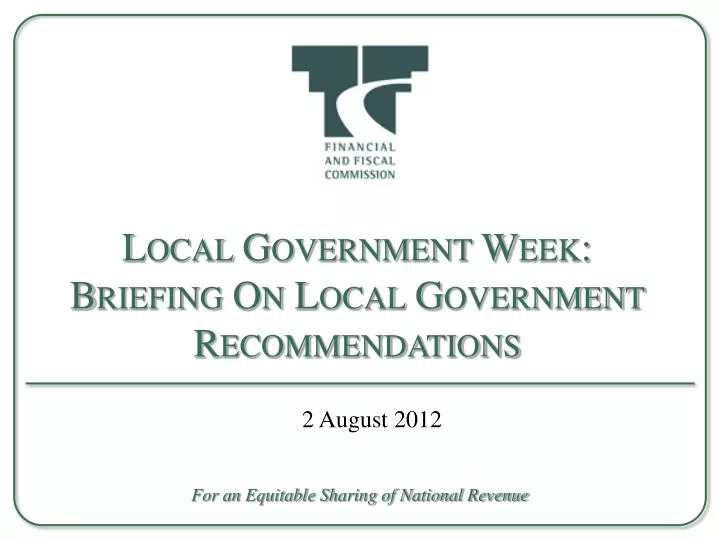 local government week briefing on local government recommendations
