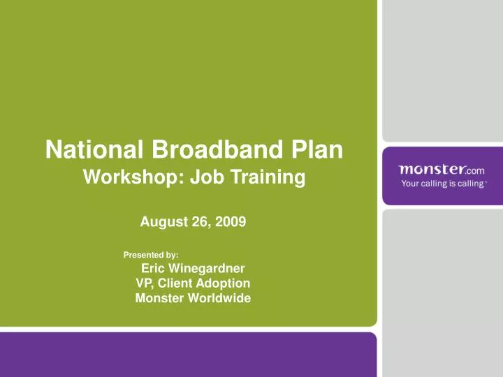 national broadband plan workshop job training