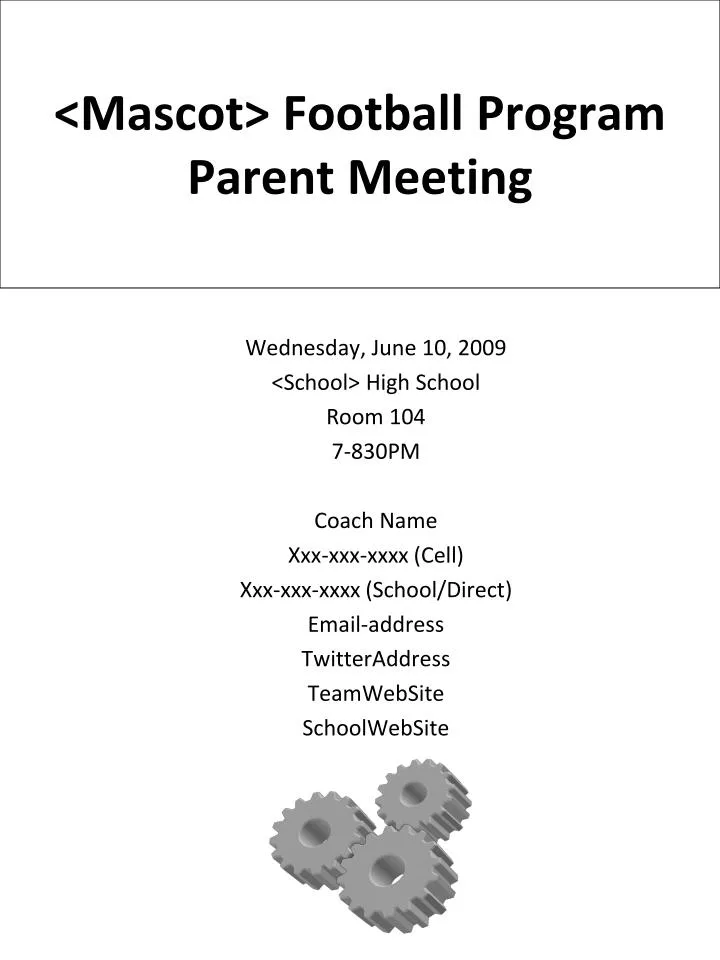 mascot football program parent meeting