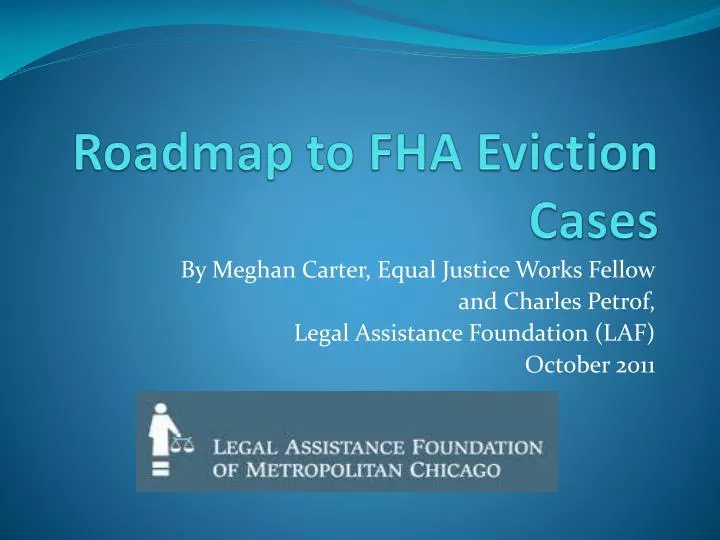 roadmap to fha eviction cases