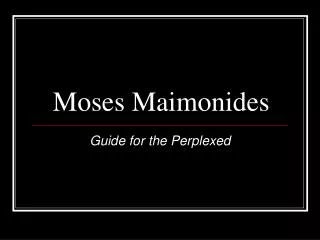 Moses Maimonides