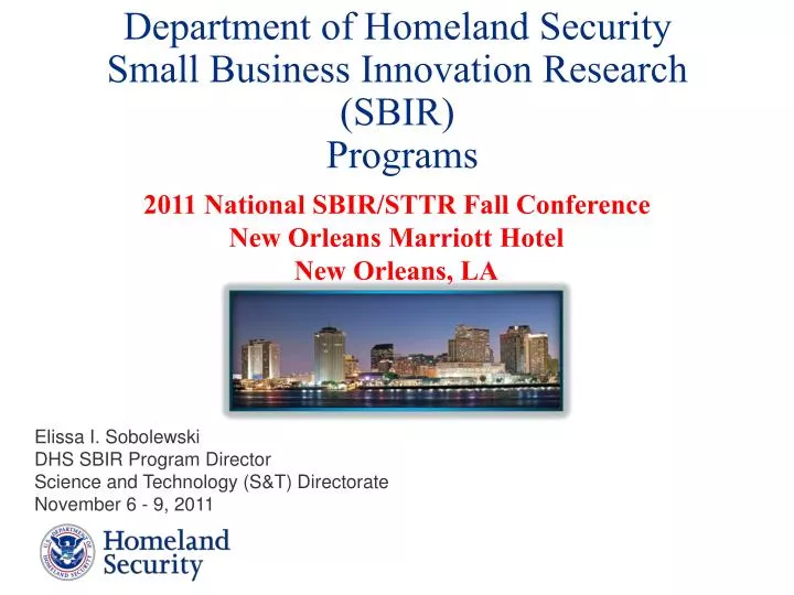 department of homeland security small business innovation research sbir programs