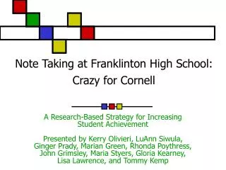 Note Taking at Franklinton High School: Crazy for Cornell