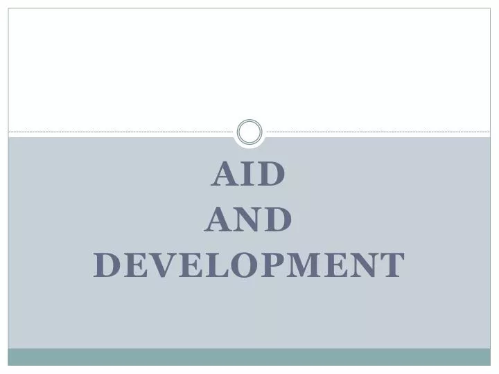 aid and development