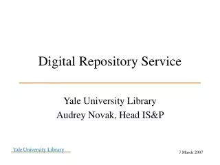 Digital Repository Service ___________________________