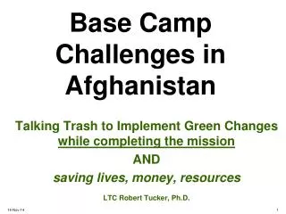 Base Camp Challenges in Afghanistan