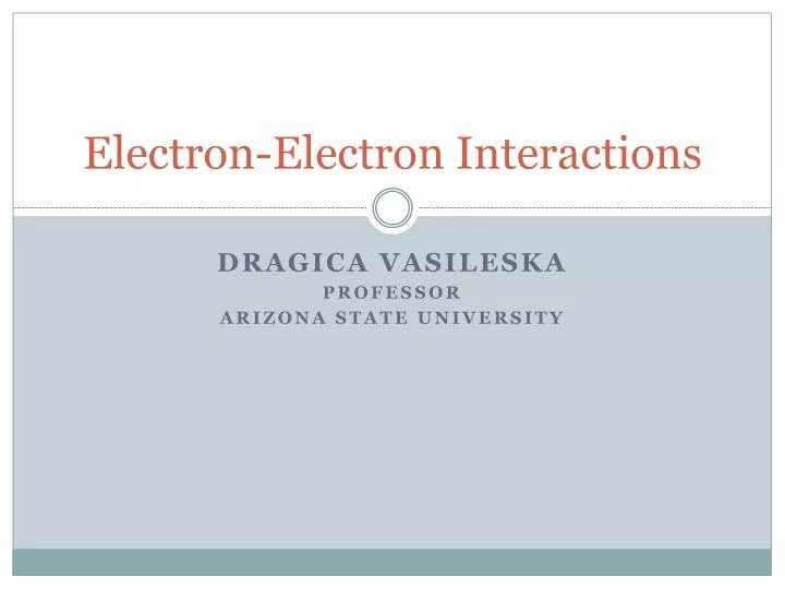 electron electron interactions