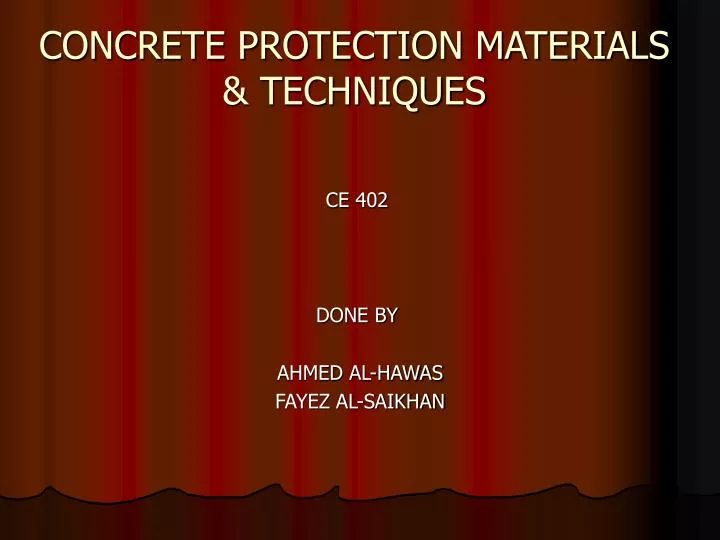 concrete protection materials techniques