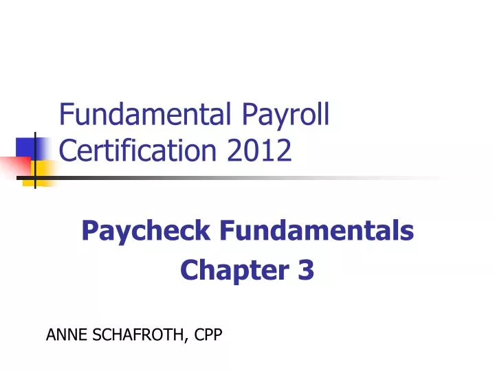 fundamental payroll certification 2012