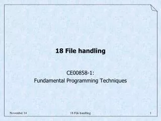18 File handling
