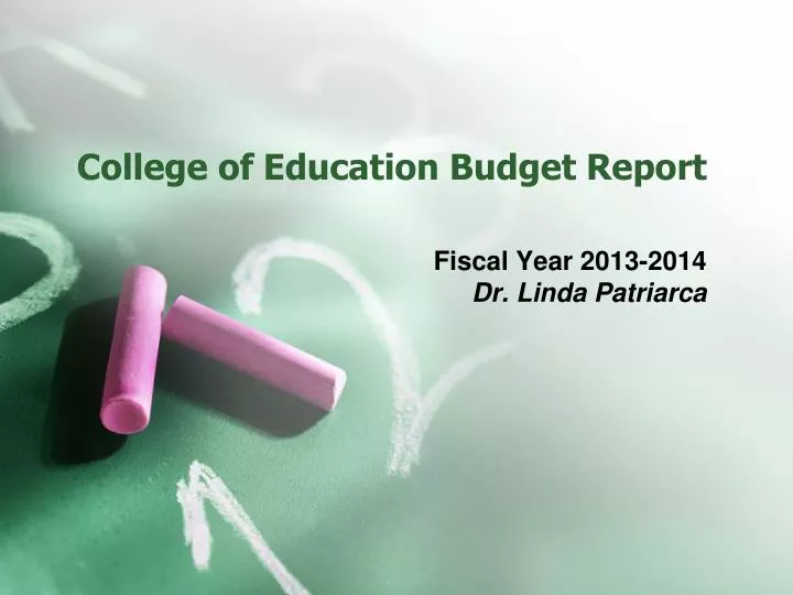 college of education budget report