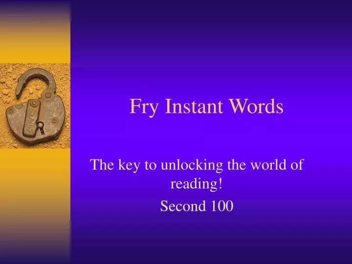 fry instant words
