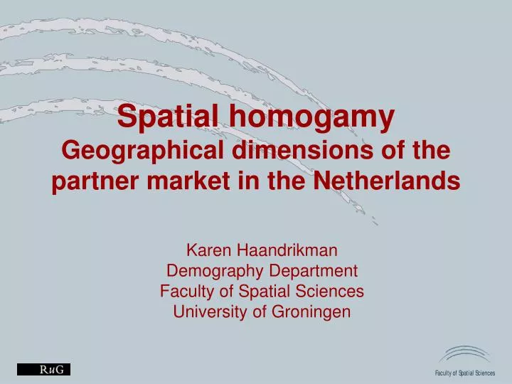 s patial homogamy geographical dimensions of the partner market in the netherlands