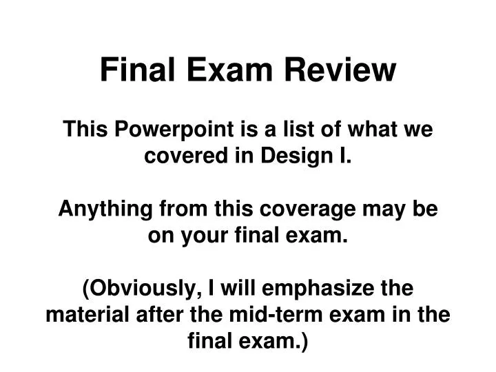 PPT - Exam Format PowerPoint Presentation, Free Download - ID:6684724