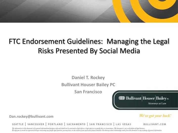ftc endorsement guidelines managing the legal risks presented by social media