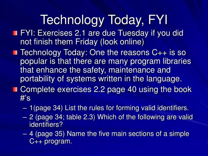technology today fyi