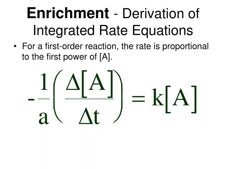 enrichment derivation of integrated rate equations