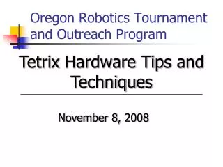 Oregon Robotics Tournament and Outreach Program