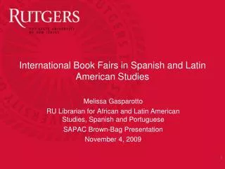 International Book Fairs in Spanish and Latin American Studies