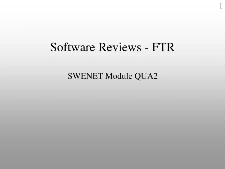 software reviews ftr