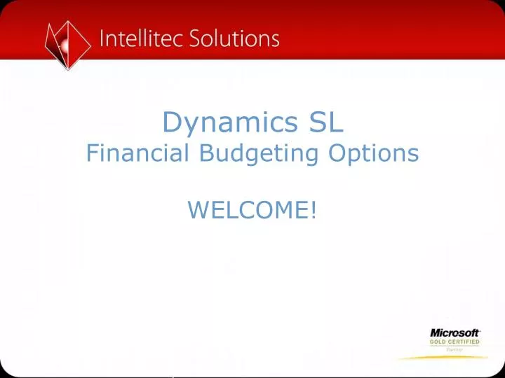 dynamics sl financial budgeting options welcome