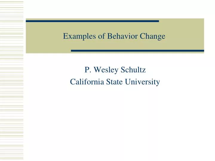 examples of behavior change