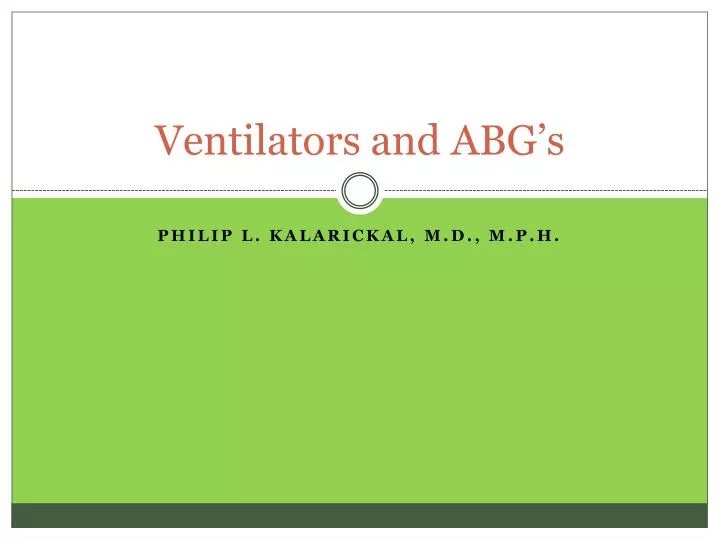 ventilators and abg s