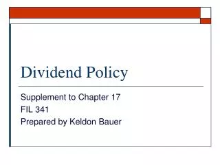 Dividend Policy