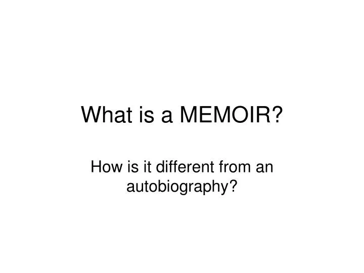 what is a memoir