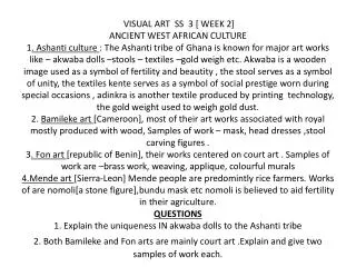 SS3 Visual Art Note