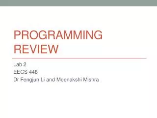 Programming Review