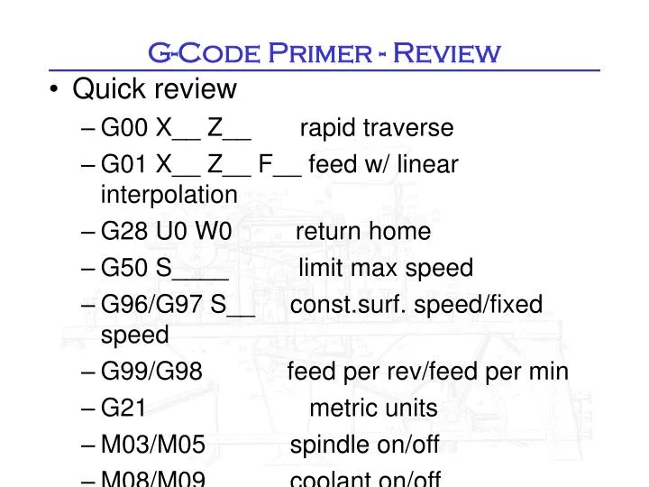 g code primer review