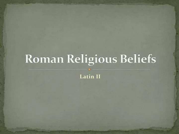 roman religious beliefs