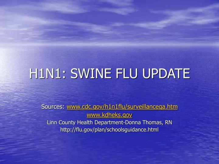 h1n1 swine flu update