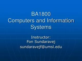BA1800 Computers and Information Systems