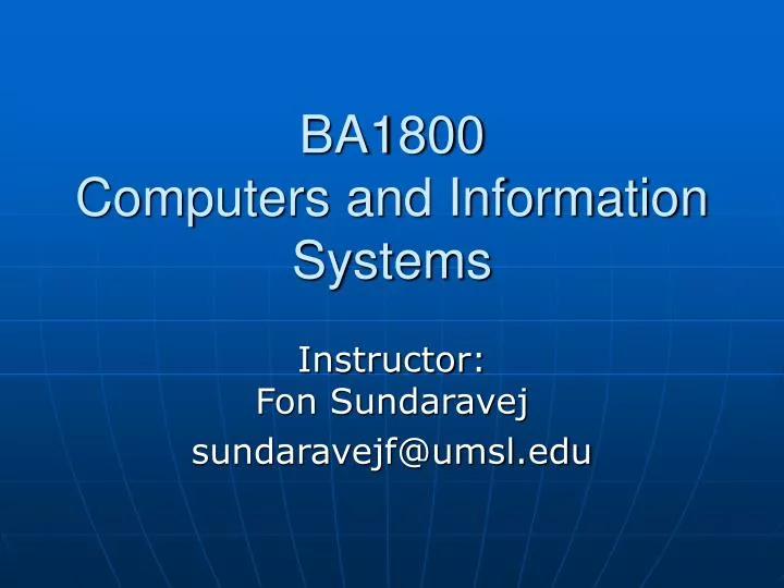 ba1800 computers and information systems