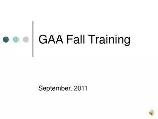 GAA Fall Training