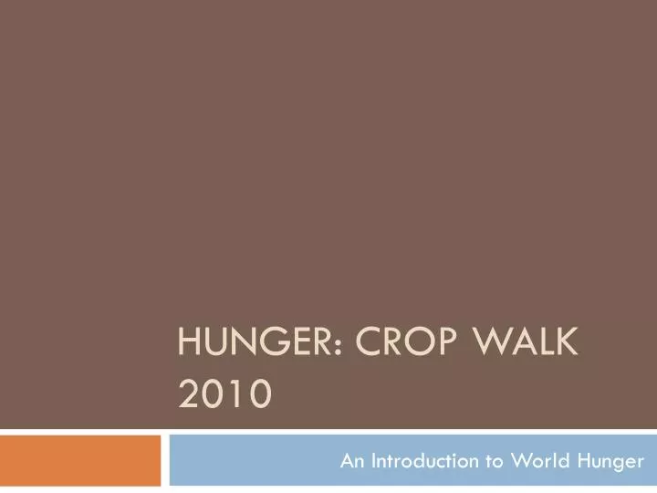 hunger crop walk 2010