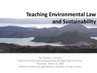Teaching Environmental Law and Sustainability