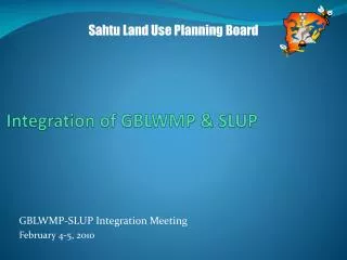 integration of gblwmp slup