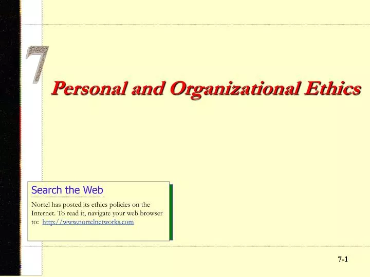 personal and organizational ethics