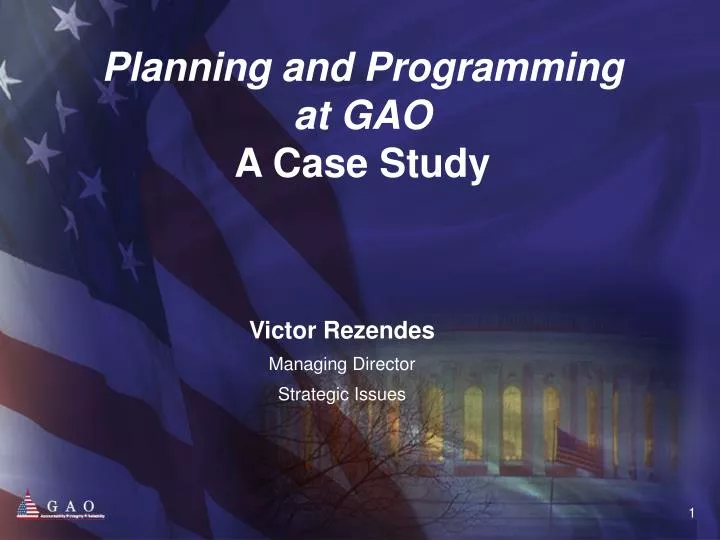 planning and programming at gao a case study