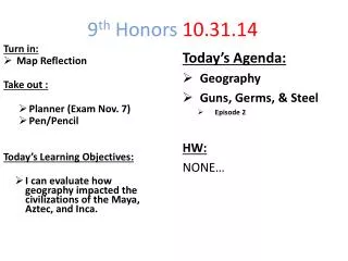 9 th Honors 10.31.14