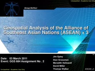 Geospatial Analysis of the Alliance of Southeast Asian Nations (ASEAN) + 3