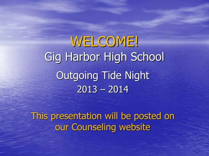 welcome gig harbor high school