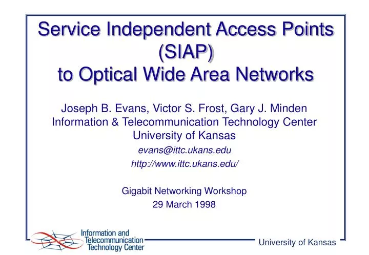 service independent access points siap to optical wide area networks