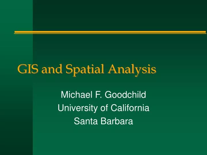 gis and spatial analysis