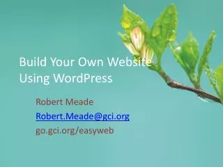 Build Your Own Website Using WordPress