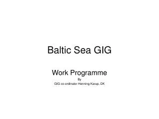 Baltic Sea GIG